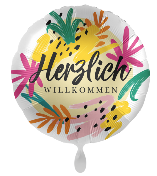 Folienballon - Herzlich Willkommen, Aloha - ø 43cm